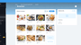a blue gradient background with a grid of different food dishes on them.