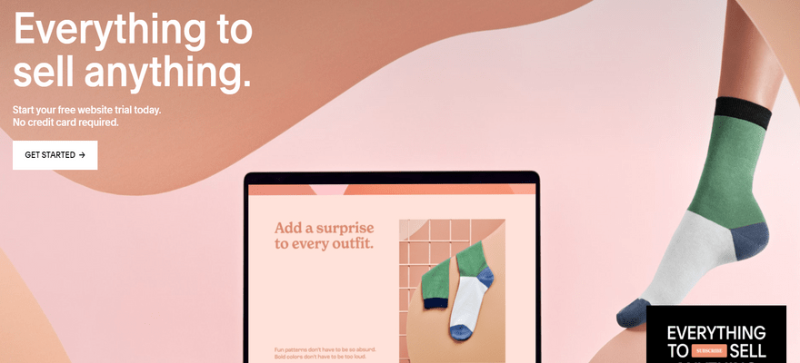 Squarespace homepage featuring invitation to sign up