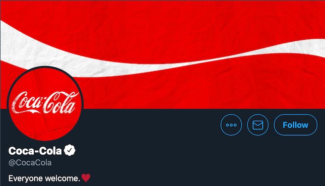 Coke Twitter Page