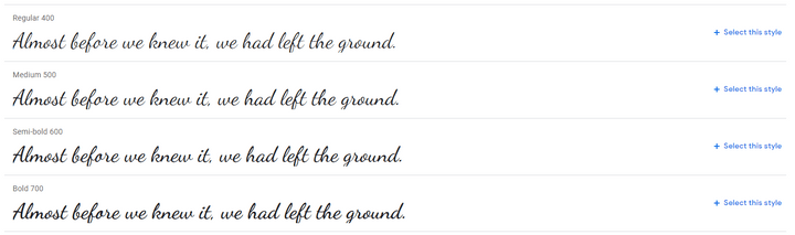 dancing script best website fonts