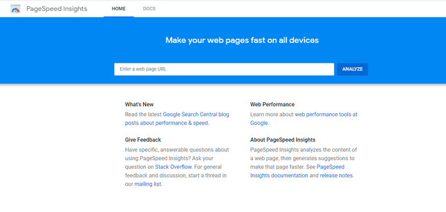 Google Pagespeed Insights helps check a website’s performance