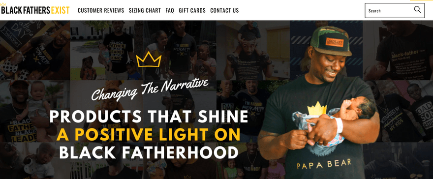 shopify print on demand example Black Fathers Exist