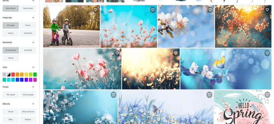 shutterstock spring photos for websites search