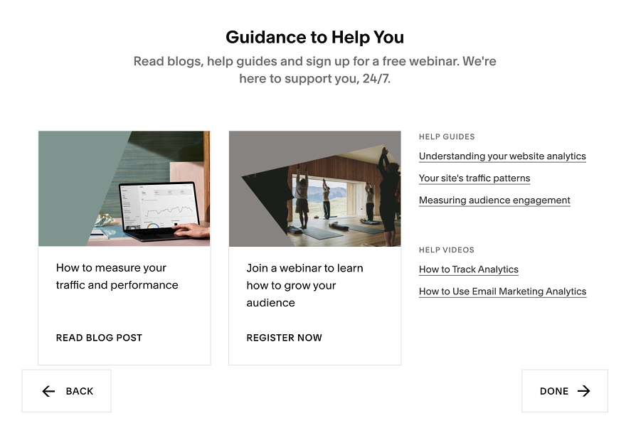 Squarespace support options