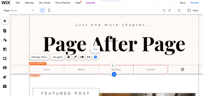 Wix on-page hints and tips