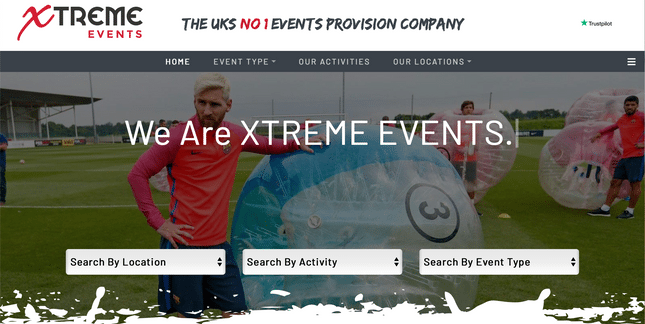 xtreme events homepage